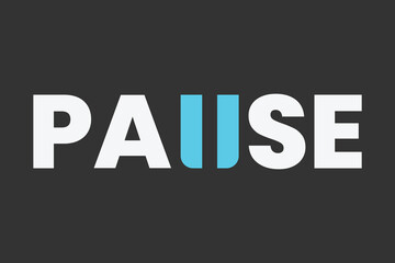 A sleek pause logomark with an incorporated icon. Minimalistic, modern, and versatile, perfect for infographic, media, and technology branding with a dark background
