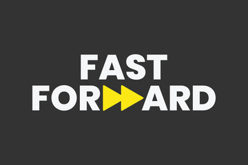 A sleek fast-forward logomark with an incorporated icon. Minimalistic, modern, and versatile, perfect for infographic, media, and technology branding with a dark background