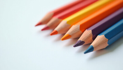 Vibrant Colored Pencils Close-up