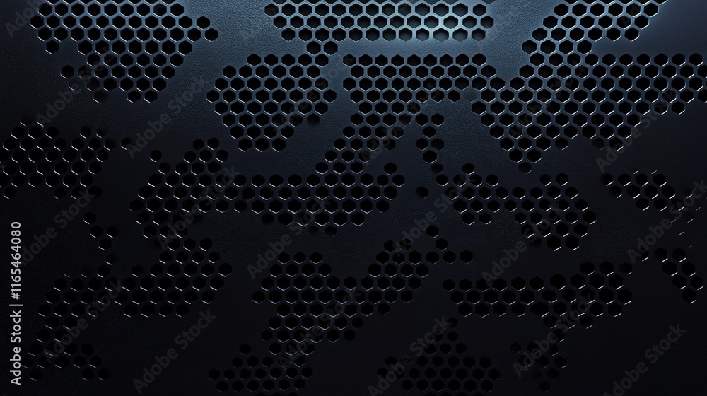 Aufkleber abstract hexagon patterned texture in black background design