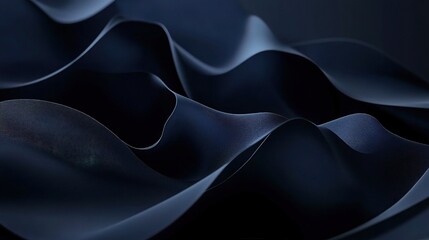 Fototapeta premium Dark Blue Abstract Background with Black Shadows and Soft Curves
