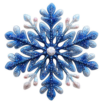 recommend clip art: Icono de copo de nieve, brillo azul, estilo clip art