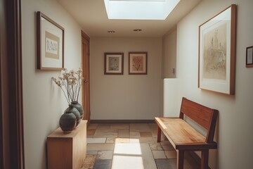 Fototapeta premium Bright and airy hallway with modern design.