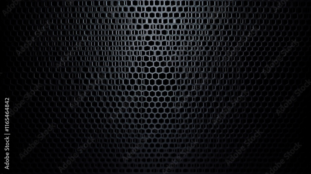 Poster abstract black hexagon patterned texture for background use