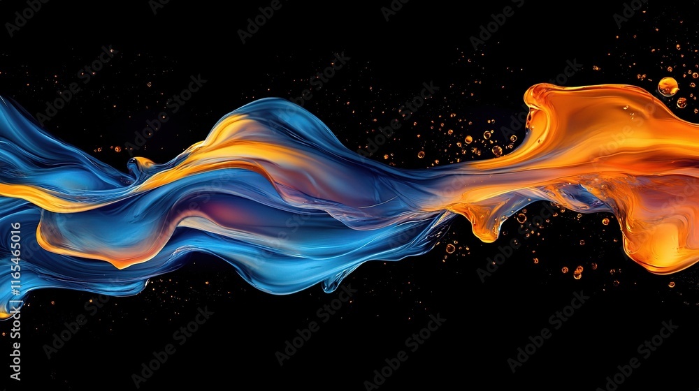 Poster dynamic liquid motion captured in high resolution with vivid colors