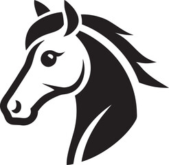 Horse head pictogram vector illustration