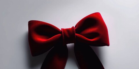 Big red bow on white background.