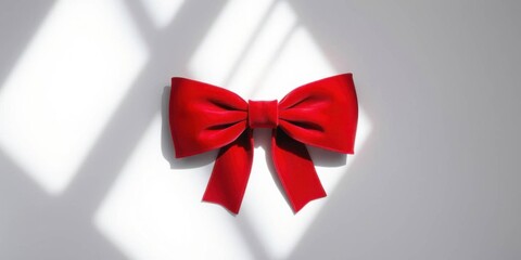 Big red bow on white background.