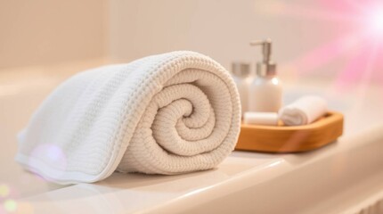 Towels in the bathroom.
