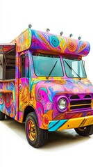 Obraz premium Vibrant Food Truck with Colorful Designs
