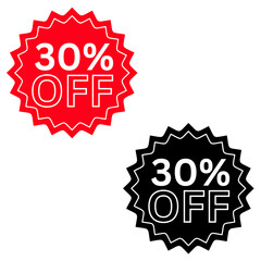 30% Off Sale Sign - Red and Black Versions