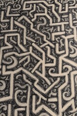 hand-drawn geometric maze with jagged lines and sharp edges 