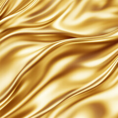 Fototapeta premium Abstract design of golden flowing silk textures creating a luxurious, smooth, and rich visual impression, perfect for elegant and premium-themed concepts.