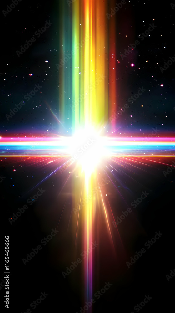 Wall mural cosmic light rays abstract background