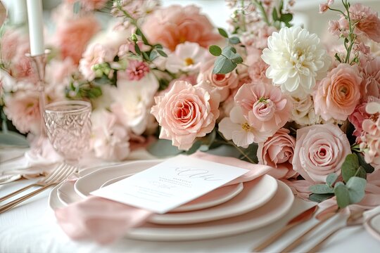 Elegant garden wedding decor Color of the Year Blush Pink