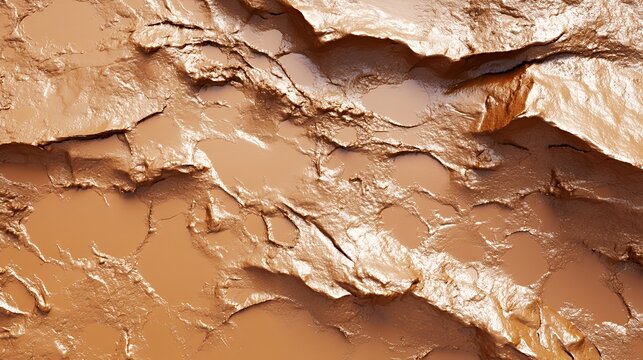 Brown Mud Texture Showing Cracks And Puddles