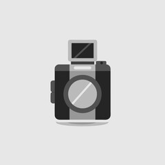 Minimalistic Black and White Camera Icon for Technology, Photography, and Creative Design Projects