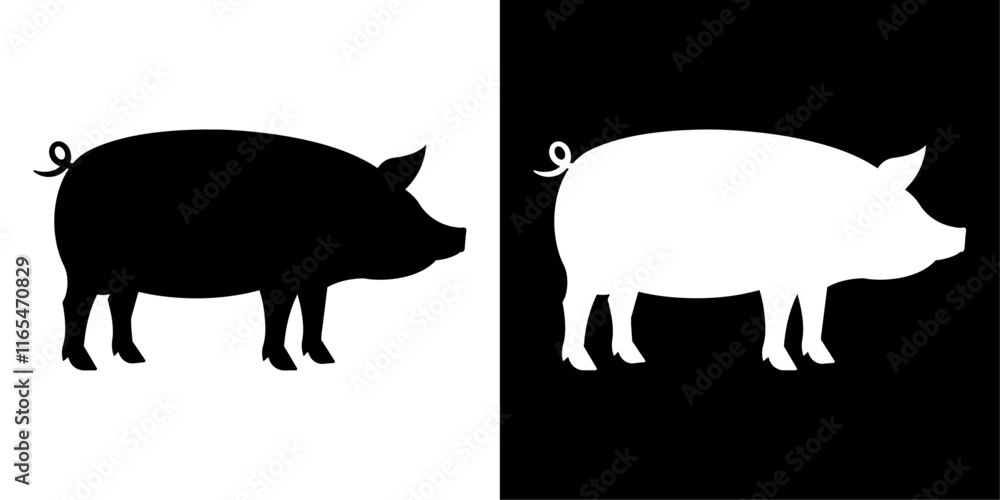 Fototapete ofvs768 outlinefilledvectorsign ofvs - pig vector icon . silhouette . isolated transparent . black o