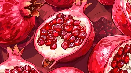 pomegranate seamless pattern wallpaper
