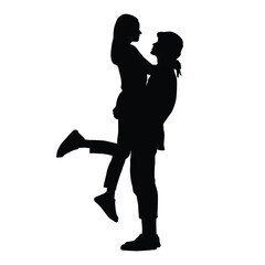 Silhouette of a romantic couple
