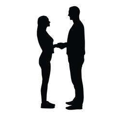 Silhouette of a romantic couple