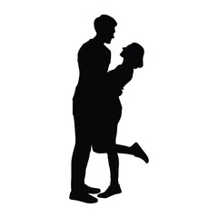 Silhouette of a romantic couple