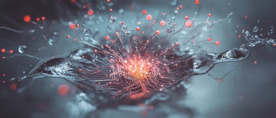 Fototapeta premium Abstract Circuit Board Splash Digital Data Tech Innovation Future Technology