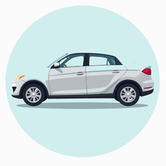 Modern Flat Car Illustration for Transportation, Automotive, and Design Projects