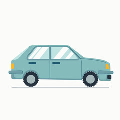 Fototapeta premium Modern Flat Car Illustration for Transportation, Automotive, and Design Projects