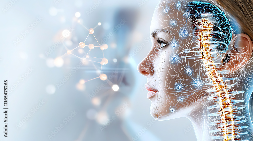 Aufkleber innovative neural network research in artificial intelligence laboratory digital illustration futuri