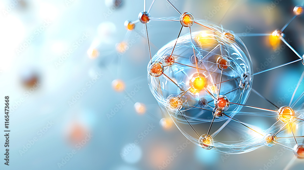 Poster exploring molecular structures through advanced visualization techniques laboratory digital art scie