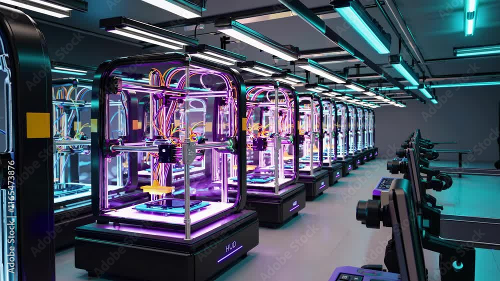 Poster advanced 3d printing technology enhances design capabilities in a modern facility