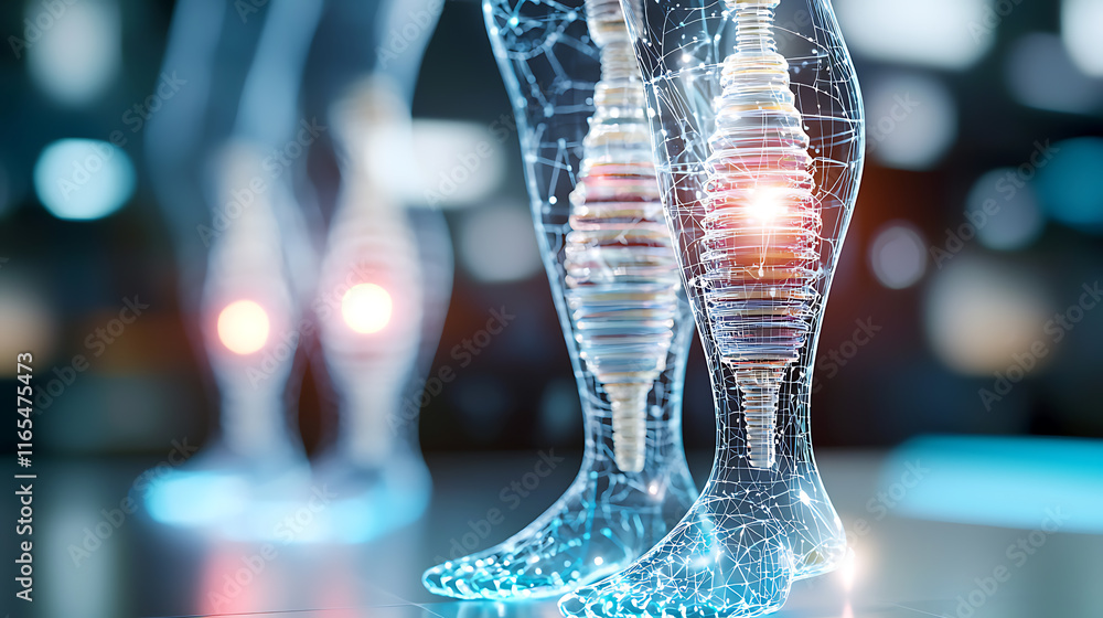 Aufkleber Innovative robotics advancement future lab digital art high-tech environment close-up view concept of prosthetics and ai