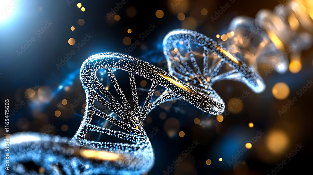 Poster fascinating dna structure laboratory setting scientific visualization data analysis close-up biotech