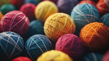 Obraz premium Stacked Yarn Balls