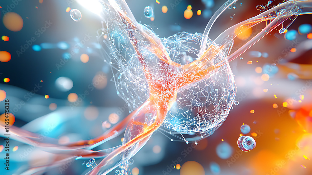 Aufkleber dynamic molecular interaction laboratory digital illustration abstract environment close-up view sci
