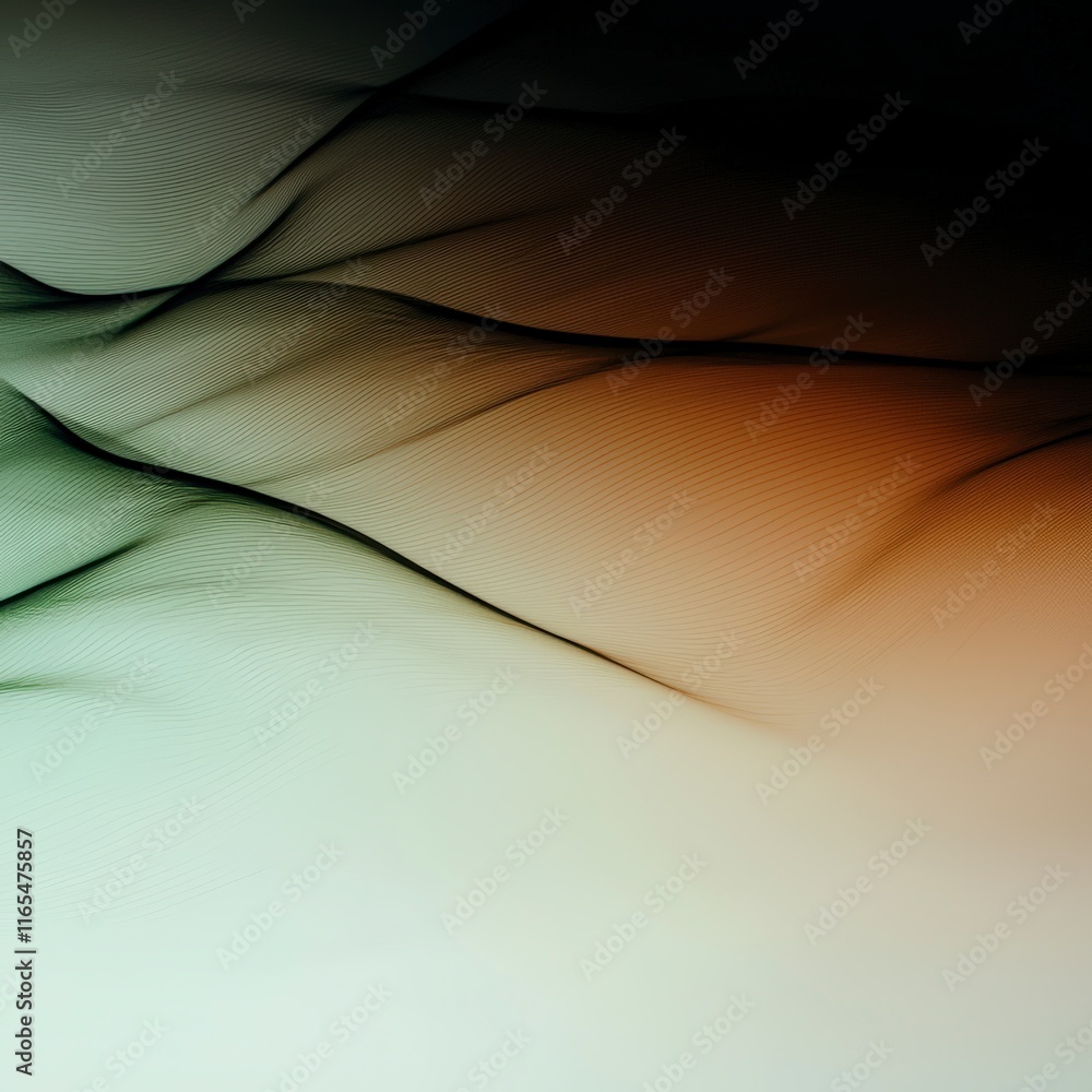 Poster abstract beige pastel gradient background soft waves flowing lines elegant design