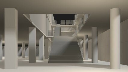 3D illustration of building project