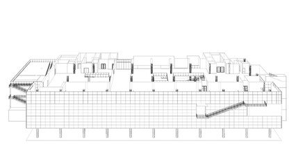 3D illustration of building project