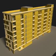 3D illustration of building project