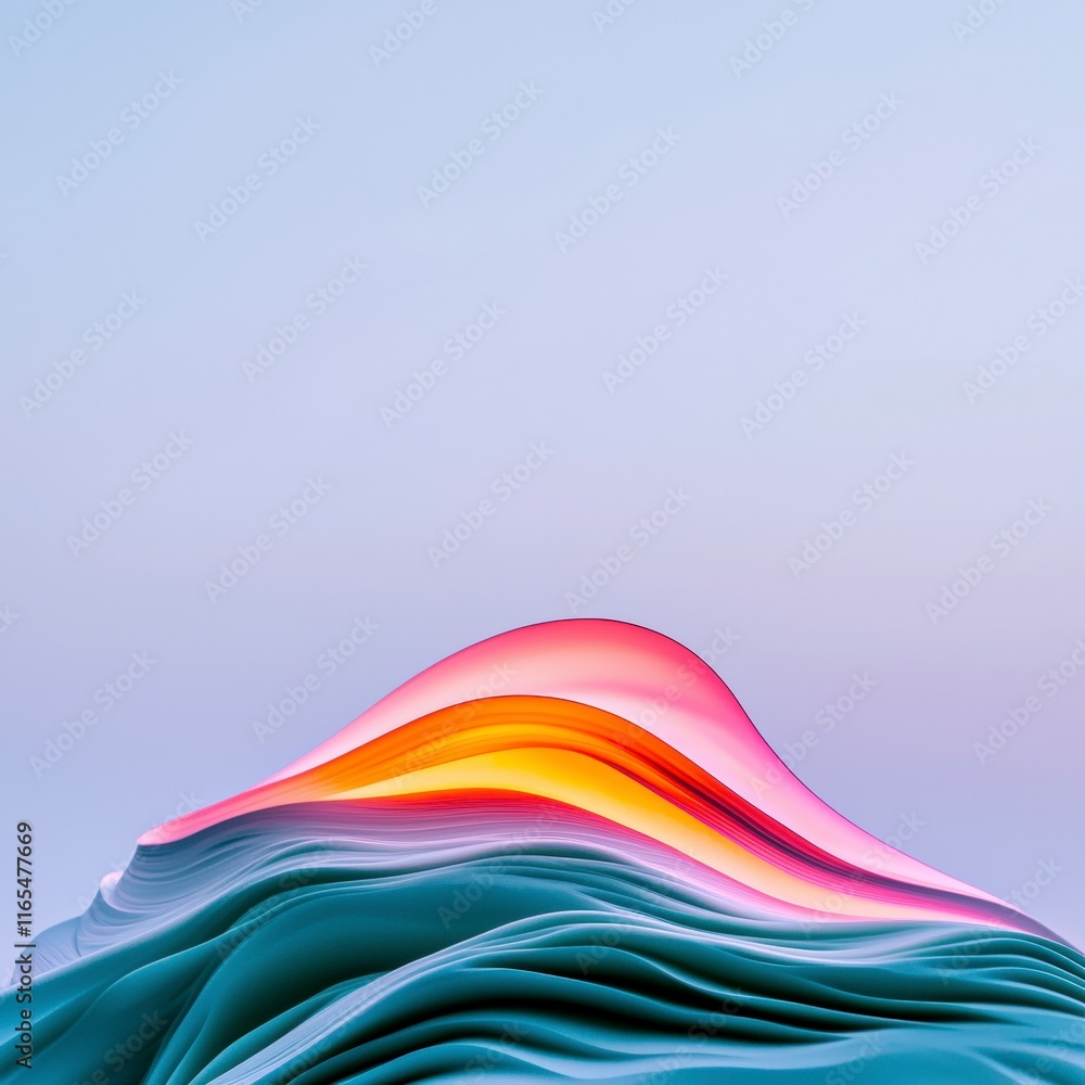 Poster abstract colorful gradient background smooth waves digital art minimalist design