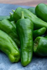 Padron green Spanish pepper or Herbón pepper landrace variety of pepper Capsicum annuum from  municipality of Padron in northwestern Spain