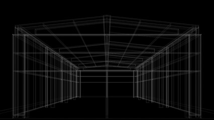 3D illustration of building project