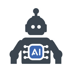 Ai robot process icon
