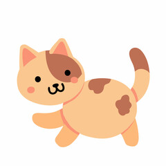 Charming Cartoon Cat Sitting Illustration in Hand-Drawn Style for Design and Graphics