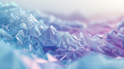 Low poly prismatic crystals creating an abstract, colorful and futuristic landscape, ideal for wallpapers and backgrounds