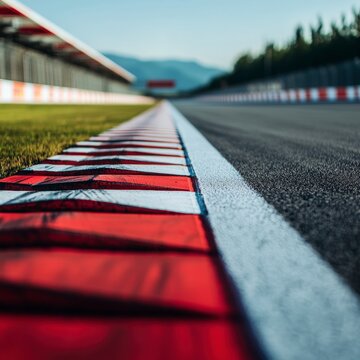 Race Track Curb  Red and White Stripes  Asphalt  Speed  Sport  Competition  Motorsport   R