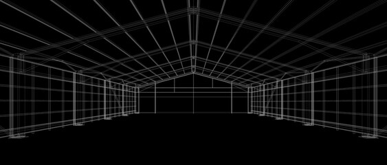 3D illustration of building project