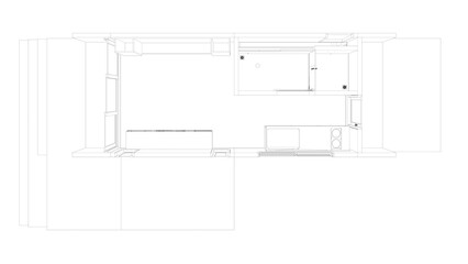 3D illustration of building project