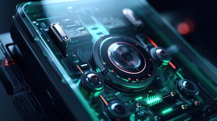 Fototapeta premium Futuristic Technology: Abstract Circuitry with Glowing Lights